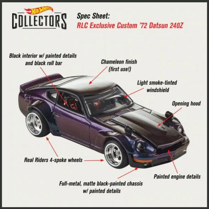 Hot Wheels 2018 Red Line Club CUSTOM 72 DATSUN 240Z 1/64 Collection Metal Diecast Model Car